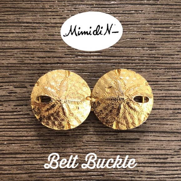 Vintage Accessories - Vintage Mini di N 1974 Goldtone Sandollar Belt Buckle